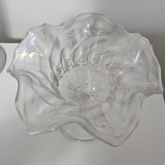 Iridescent Dugan Glass Compote Dish - Picture 3 of 7
